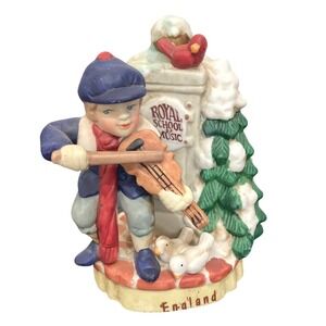 VTG 1992 Children Of The World England Hand Painted Porcelain Violinist Figurine